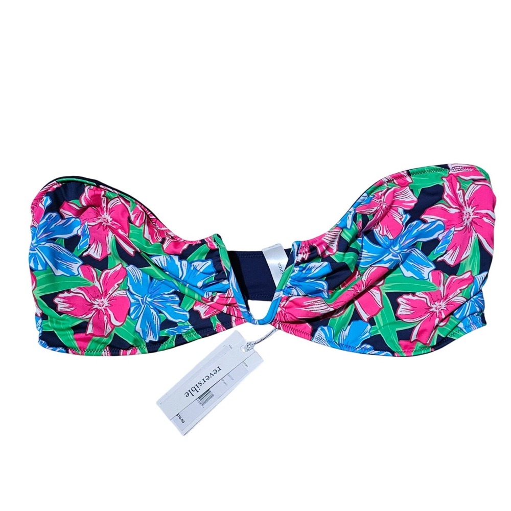 Vineyard Vines Reversible‎ Oleander Bandeau Bikini Top Size Large  NWT